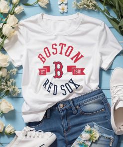 Boston Red Sox G III 4Her by Carl Banks White City Graphic Fitted T Shirt