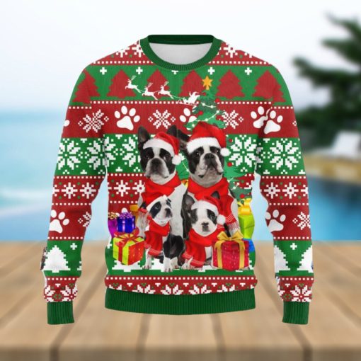 Boston Terrier Family Ugly Christmas Sweater Unisex Gift For Dog Lover, Funny Christmas