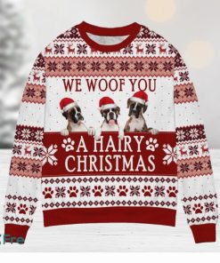 Boxer We Woof You A Hairy Christmas Ugly Sweater Gift For Dog Lover, Funny Christmas