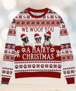 Boxer We Woof You A Hairy Christmas Ugly Sweater Gift For Dog Lover, Funny Christmas