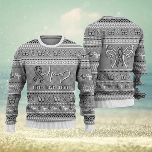 Brain Cancer Christmas Sweatshirt Nordic Seamless Knitted Sweater Trending For Men And Women Gift Holidays