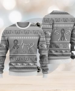 Brain Cancer Christmas Sweatshirt Nordic Seamless Knitted Sweater Trending For Men And Women Gift Holidays