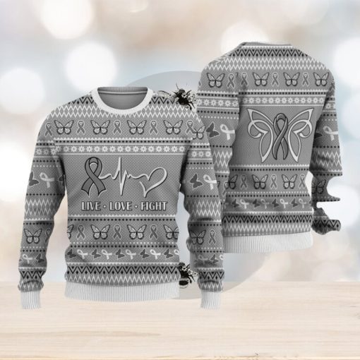 Brain Cancer Christmas Sweatshirt Nordic Seamless Knitted Sweater Trending For Men And Women Gift Holidays