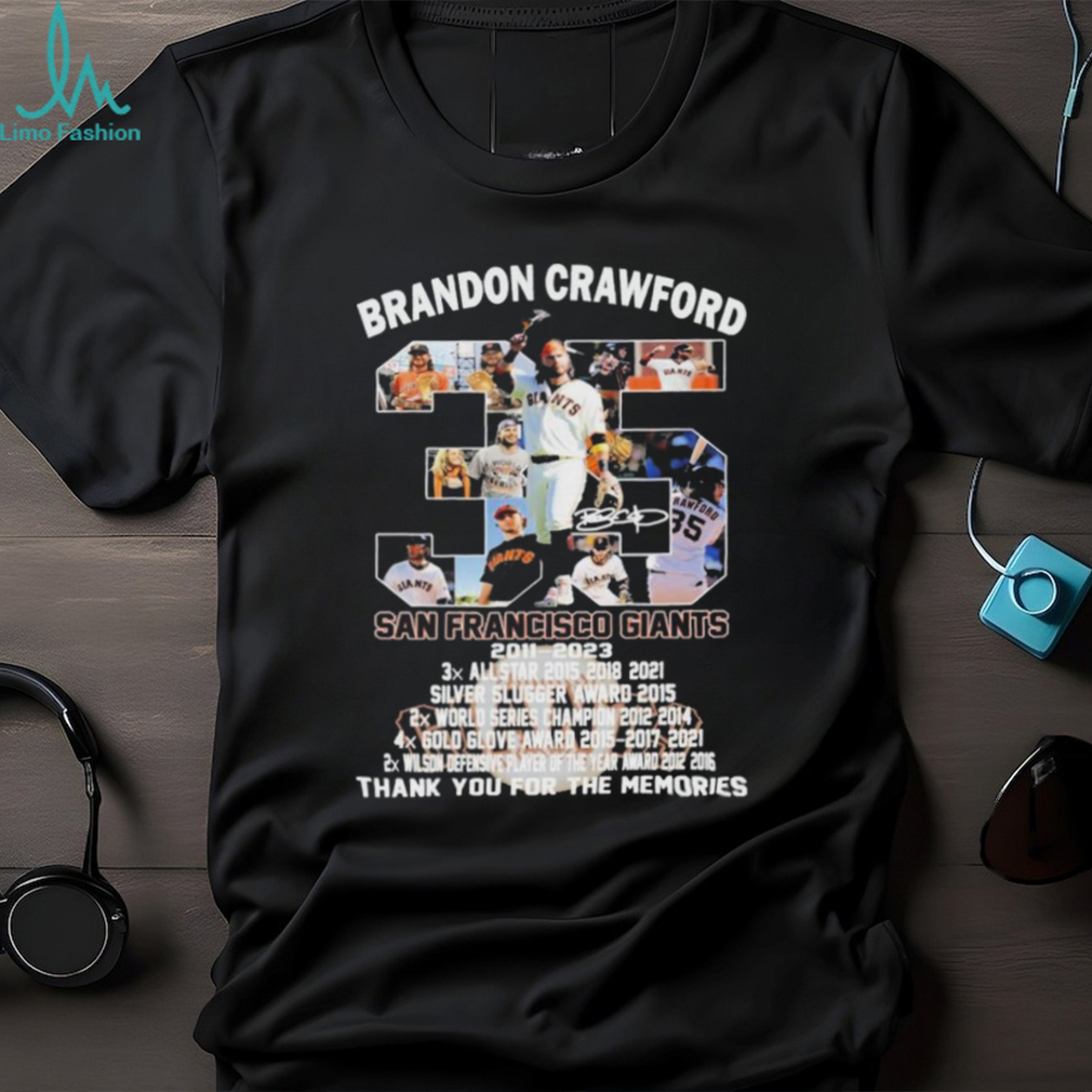 35 Brandon Crawford San Francisco Giants 2011 – 2023 Thank You For The  Memories T Shirt - Limotees