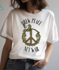 Brew peace not war white dove with peace sign shirt