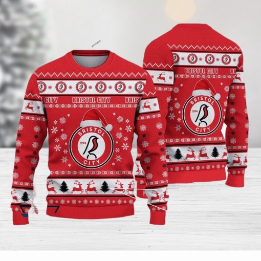 Bristol City Resort Efl Logo Team Ugly Christmas Sweater For Fans Gift Unisex Sweatshirt