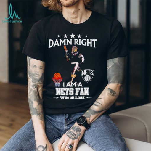 BrooklyKnight mascot damn right I am a Nets fan win or lose shirt