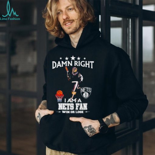 BrooklyKnight mascot damn right I am a Nets fan win or lose shirt