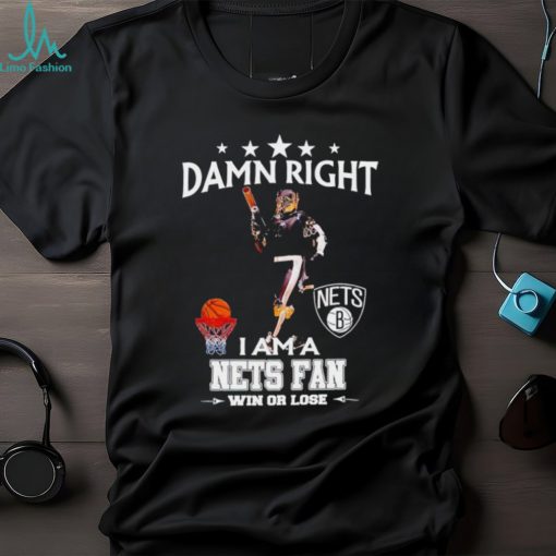 BrooklyKnight mascot damn right I am a Nets fan win or lose shirt