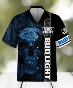 Bud Light Hawaiian Shirt Smoke Skull Beer Lovers Gift