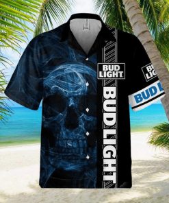 Bud Light Hawaiian Shirt Smoke Skull Beer Lovers Gift