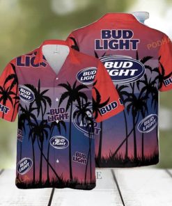 Bud Light Hawaiian Shirt Summer Vibes Palm Tree