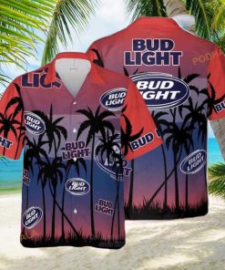 Bud Light Hawaiian Shirt Summer Vibes Palm Tree