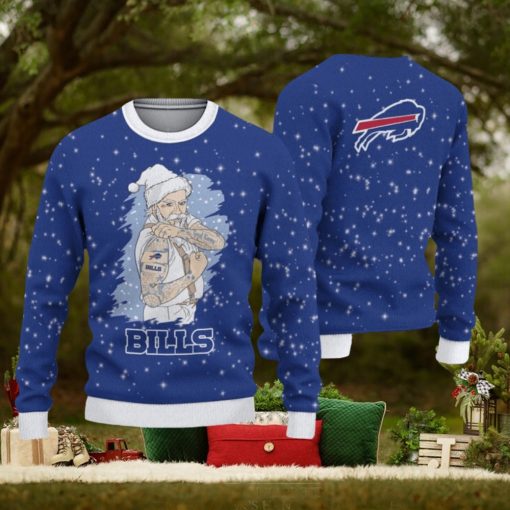 Buffalo Bills Christmas Santa Claus Tattoo Limited Edition Ugly Sweater