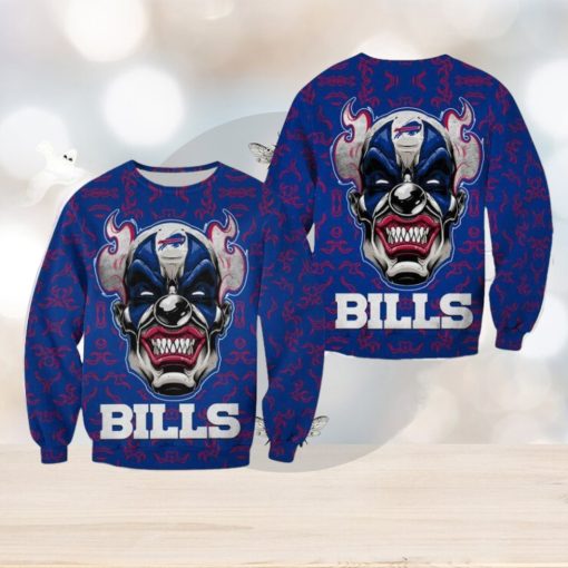 Buffalo Bills Halloween Clown Edition Unisex Winterize Ugly Sweater For Men And Women Gift Christmas