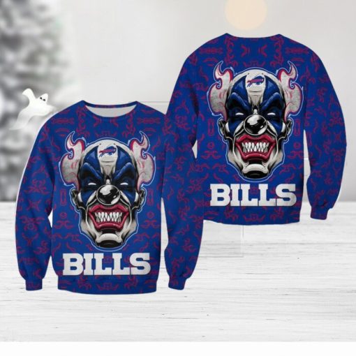 Buffalo Bills Halloween Clown Edition Unisex Winterize Ugly Sweater For Men And Women Gift Christmas