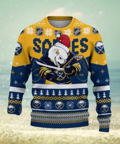 Buffalo Sabres Funny Ugly Christmas Sweater Angry For Men And Women Custom Name Gift Fans