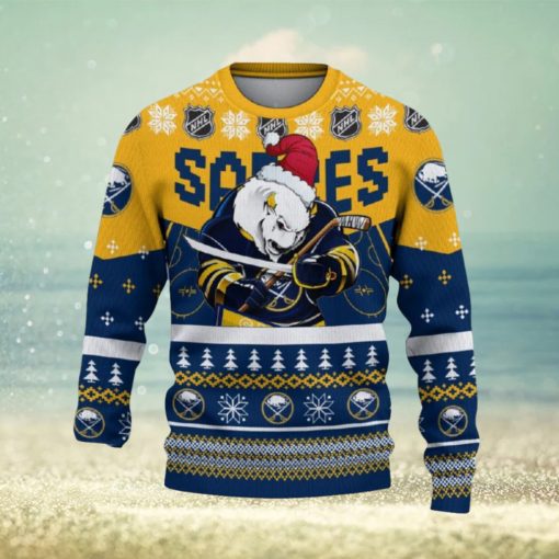 Buffalo Sabres Funny Ugly Christmas Sweater Angry For Men And Women Custom Name Gift Fans