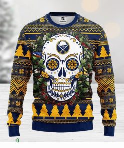 Buffalo Sabres Skull Flower Ugly Xmas Ugly Christmas Sweater Best Christmas Gift Ideas