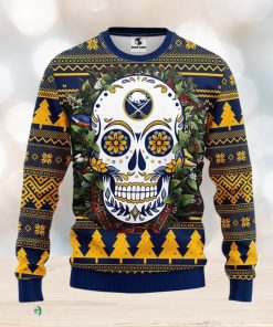 Buffalo Sabres Skull Flower Ugly Xmas Ugly Christmas Sweater Best Christmas Gift Ideas