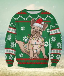 Bulldog Green Christmas Sweatshirt Christmas Ugly Sweater