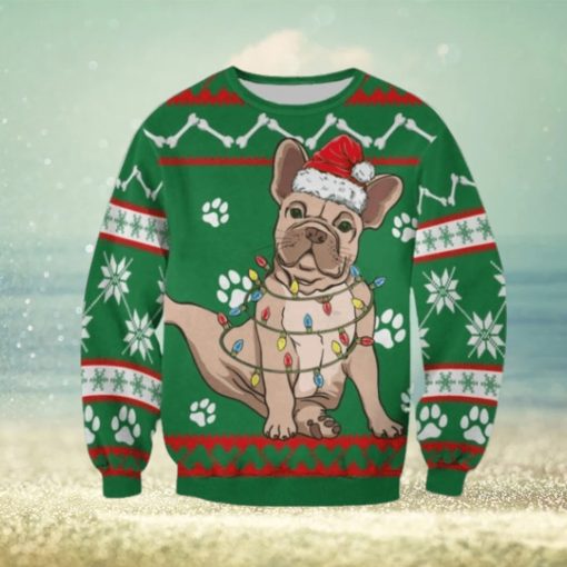 Bulldog Green Christmas Sweatshirt Christmas Ugly Sweater