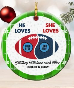 But They Both Love Each Other, Couple Gift, Personalized Ceramic Ornament, Football Lover Couple Ornament, Christmas Gift 02HUTI260923