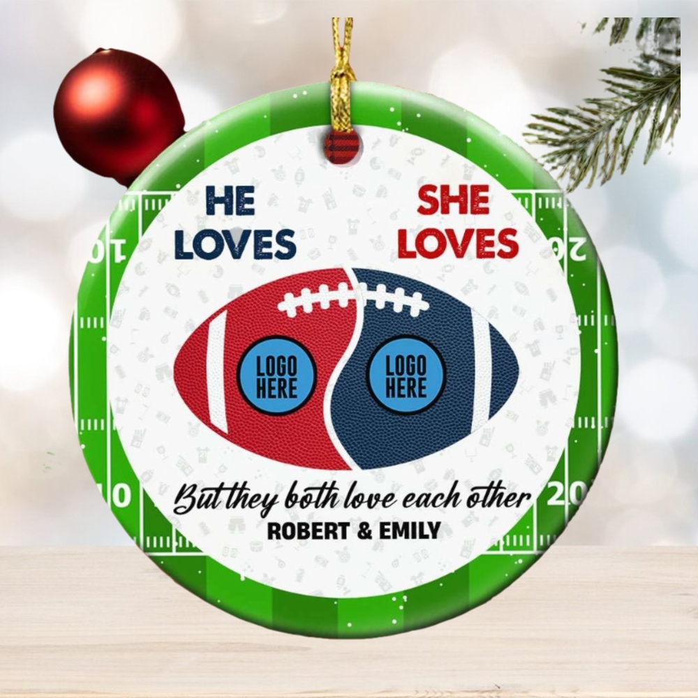 But They Both Love Each Other, Couple Gift, Personalized Ceramic Ornament, Football Lover Couple Ornament, Christmas Gift 02HUTI260923 But They Both Love Each Other, Couple Gift, Personalized Ceramic Ornament, Football Lover Couple Ornament, Christmas Gift 02HUTI260923