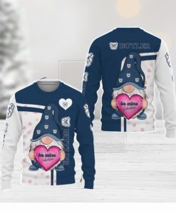 Butler Bulldogs Be Mine Valentine Gnomes With Valentine Football American Valentine Day Ugly Xmas AOP Sweater