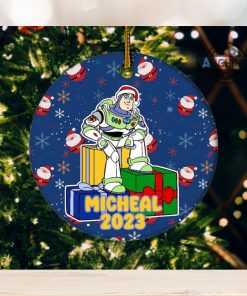 Buzz Lightyear Christmas Ornament Disney Buzz Lightyear Toy Story Ceramic Ornaments 2 Sides Buzz Lightyear Star Command Christmas Tree Decoration NEW