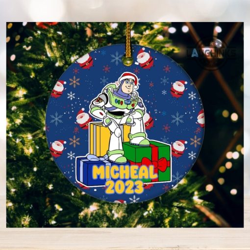 Buzz Lightyear Christmas Ornament Disney Buzz Lightyear Toy Story Ceramic Ornaments 2 Sides Buzz Lightyear Star Command Christmas Tree Decoration NEW