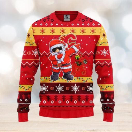 Calgary Flames Dabbing Santa Claus Xmas Ugly Christmas Sweater Best Christmas Gift Ideas