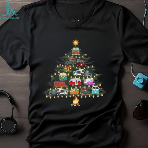 Camper Christmas Tree Shirt Car Graphic ​Christmas T Shirts 2021 Gifts For Camping Lovers