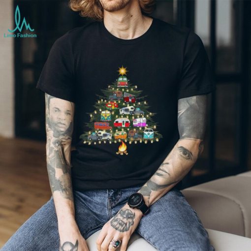 Camper Christmas Tree Shirt Car Graphic ​Christmas T Shirts 2021 Gifts For Camping Lovers