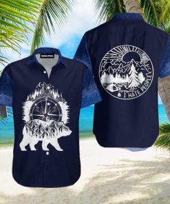 Camping I Hate People Bear Blue Aloha Hawaiian Shirt