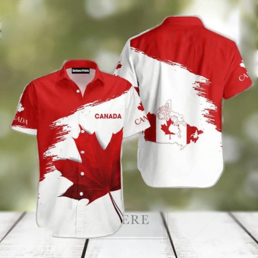 Canada Maple Leaf Tartan Red And White Aloha Hawaiian Shirt