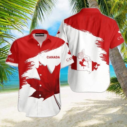 Canada Maple Leaf Tartan Red And White Aloha Hawaiian Shirt