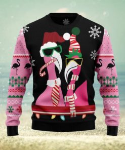 Candy Cane Flamingo Christmas Ugly Sweater