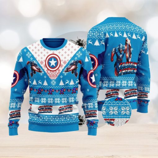 Captain America Marvel Comics Knitted Xmas Sweater Gift Men And Women