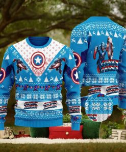 Captain America Marvel Comics Knitted Xmas Sweater Gift Men And Women