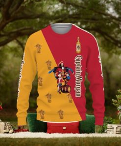 Captain Morgan Whiskey Beers And Whiskey Pattern Logo Christmas Gift Ugly 3D Sweater Christmas Gift Ideas All Over Printed