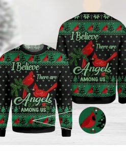 Cardinal I believe there are angels among us Ugly Christmas Sweater