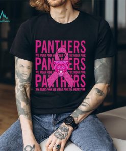 Carolina Panther Mascot We Wear Pink Cancer T shirt