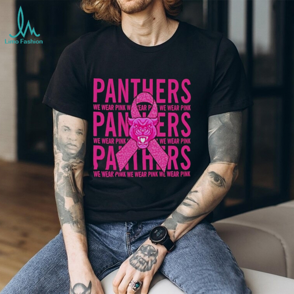 Carolina Panther Mascot We Wear Pink Cancer T-shirt,Sweater, Hoodie, And  Long Sleeved, Ladies, Tank Top