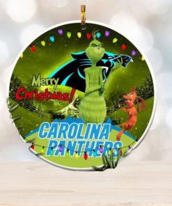 Carolina Panthers Merry Christmas Grinch Ornament