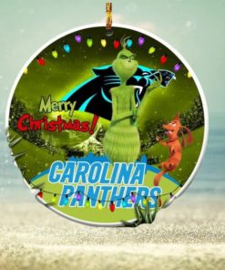 Carolina Panthers Merry Christmas Grinch Ornament