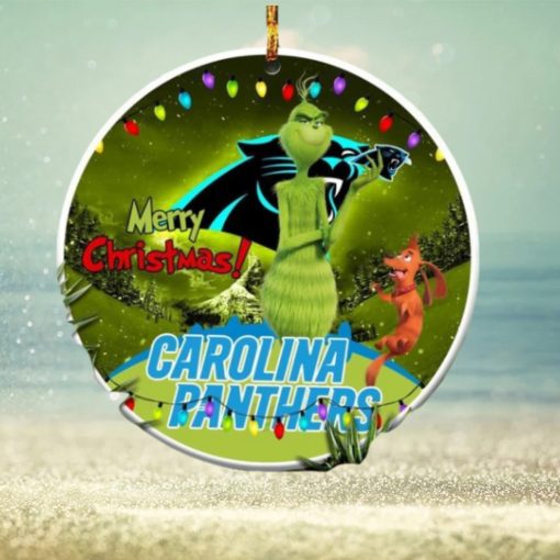 Carolina Panthers Merry Christmas Grinch Ornament