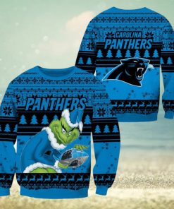 Carolina Panthers NFL Grinch Christmas Ugly Sweater Fans Gift Funny For Men And Women