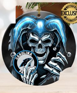 Carolina Panthers NFL Skull Joker Christmas Decorations Ornament