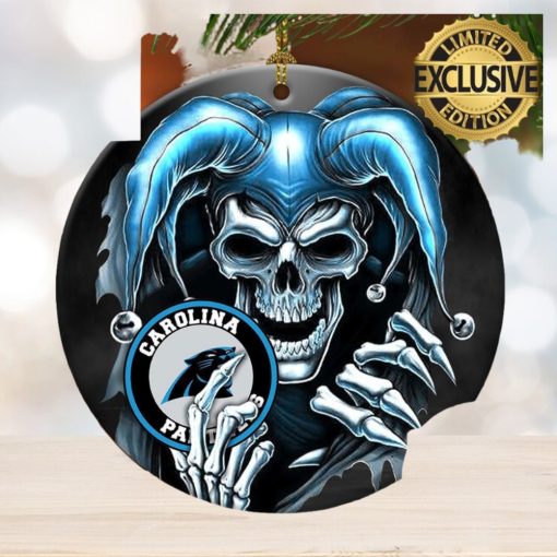 Carolina Panthers NFL Skull Joker Christmas Decorations Ornament